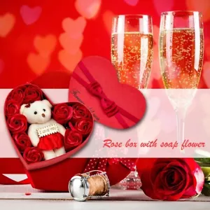 10pcs Soap Rose Flowers Bear Gift Box Xmas Birthday Valentine Mathers day Gift - Picture 1 of 7