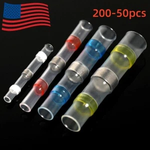 50-200X Solder Seal Sleeve Heat Shrink Butt Wire Connector Terminal Waterproof - Picture 1 of 15