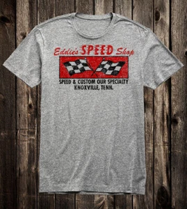 Retro Hot Rod Tee T Shirt Drag Race Racing Eddies Speed Shop Knoxville TN - Picture 1 of 9