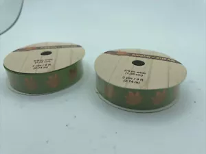 Lote de 2 hojas de cobre de cinta patrón de caída 5/8 pulgadas de ancho 3 yardas 9 pies - Imagen 1 de 4