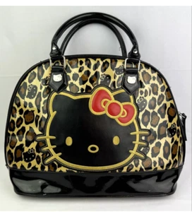 Bolso de mano grande Loungefly para mujer negro estampado de jaguar 1/2 luna 2 asas RARO - Imagen 1 de 14