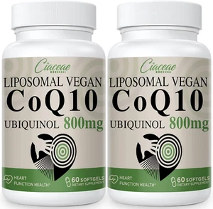 Liposomal Coq10 800Mg Ubiquinol Softgel, Max Absorption Ubiquinol Coenzyme Q10, - Picture 1 of 12