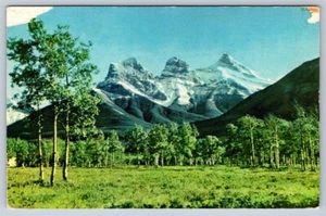 The Three Sisters, Canmore, Alberta, Vintage 1958 Chrome Postcard - Picture 1 of 2