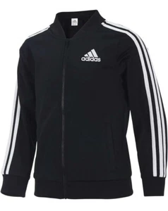 Adidas Girls Full Zip Tricot Jacket - Black & White- Large (14)-NWT Retail $45 - Picture 1 of 5