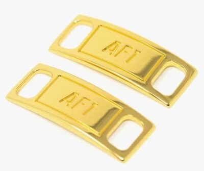 Nike AF1 Repuesto Etiquetas de Encaje Cerraduras de Encaje Zapato Insignia Fuerza Aérea Dubraes Dorado Foto 1 de 4