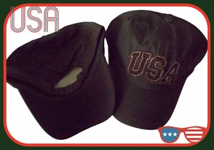 Cappello berretto baseball oliva con MARRONE USA Distress CAPPELLO DONNA JUNIOR UNISEX UOMO RAGAZZI ADULTO - Foto 1 di 8
