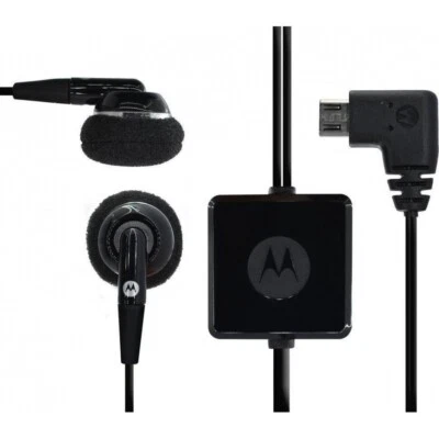 MOTOROLA S280 SYN1458B MICRO USB RAZR2 V8 V9 PEBL U9 Z9 STEREO HANDSFREE HEADSET - Image 1 of 3