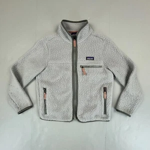 Patagonia Jacket Girls Small 7-8 Gray Retro Pile Camping Fleece Soft Shell Camp - Picture 1 of 10