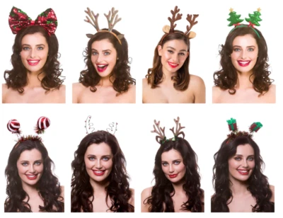 Novelty Hats Reindeer Antlers Adults Christmas Xmas Party Fancy Dress Accessory - Image 1 of 2