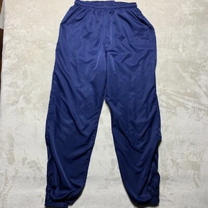 Vintage Nike Track Pants Boys Medium 10-12 Blue Pull Zip Ankle Lined Windpants - Picture 1 of 13