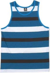 YAGO Men's Casual Striped Tank Top Shirt for Indoor & Outdoor (Blue/White, JC45) - Picture 1 of 3