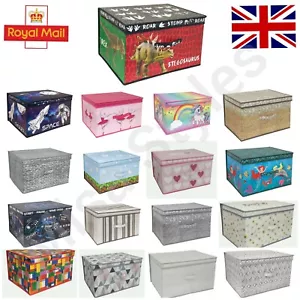 LARGE COLLAPSIBLE STORAGE BOX FOLDING JUMBO STORAGE CHEST KIDS ROOM TOY BOX - Picture 1 of 31