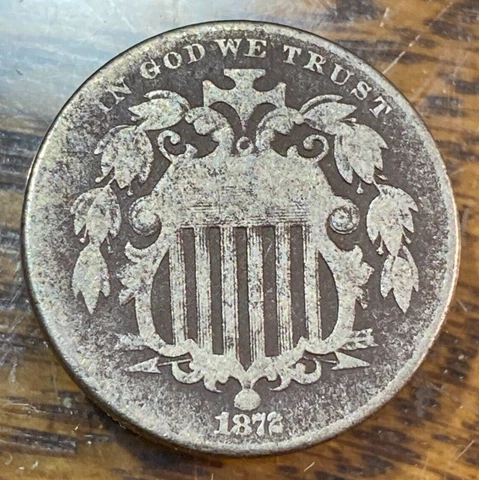 1872 Shield Nickel VG Details Way Below Bid CHRC Cover