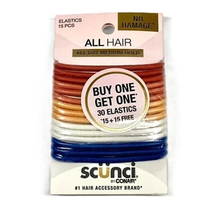 Corbatas para el cabello Scunci by Conair multicolores todo tipo de cabello medianas sin daños 15 piezas - Imagen 1 de 2