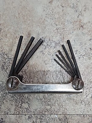 EKLIND No 91 Steel Handle Fold-up Hex Key Allen Wrench 9 Piece Made In USA - Image 1 of 4