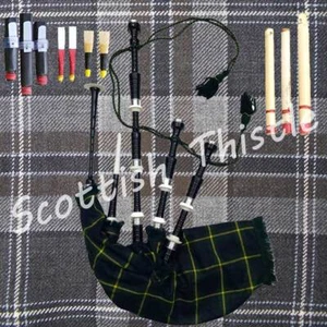 SCOTTISH BAGPIPE BLACK COLOR HALF SET WITH TUTOR BOOK/DUDELSACK/GAITA/Cornemuse - Picture 1 of 3