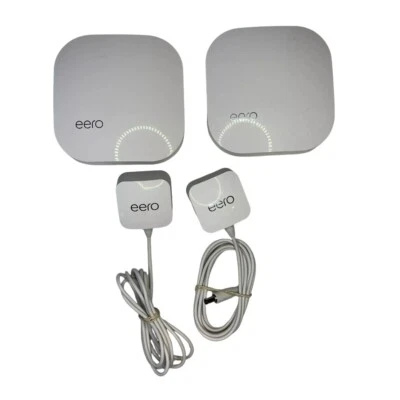 Eero Pro 1st Generation Router AC Tri-Band Mesh White Set of 2 with Cables - Image 1 of 4