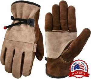 Guantes Térmicos Mediano De Cuero Calientes Para Trabajo Hombre El Frio Invierno - Picture 1 of 8