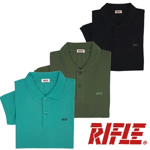 Polo Uomo Manica Corta 100% Puro Cotone Piquet Tinta Unita RIFLE M L XL XXL XXXL - Imagen 1 de 13