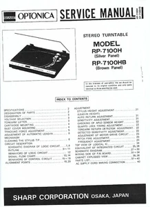Sharp Optonica Service Manual für RP- 7100 H Copy - Picture 1 of 1