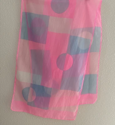 Vintage Mod Print Nylon Oblong Scarf - 13 x 42 in. - Image 1 of 4