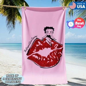 Toalla de playa Betty Boop extra grande piscina toallas de viaje microfibra suave - Imagen 1 de 9