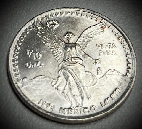 🔥90,100 MINTED🔥 VINTAGE 1/10oz FRACTIONAL 1994 MEXICAN SILVER LIBERTAD COIN 🔥 Cover