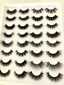 16 Pairs 100% Real 3D Mink Makeup Cross False Eyelashes Eye Lashes Handmade - Picture 1 of 7