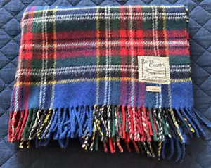 Vintage Decke 100 % Wolle Burns Country Tartan Fransen Plaid schottisch 58 x 74 Zoll - Bild 1 von 6