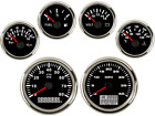 6 Gauge Set 40Mph Gps Speedometer Trip Odo Tacho 8K Rpm Fuel Volt Oil Temp Black