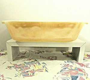 Vintage Fire King #441 Peach Luster Milk Glass Lusterware 1 Qt Loaf Pan Dish - Picture 1 of 4