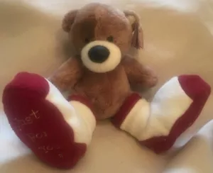 Peluche orsacchiotto Story Of Bigfoot Just For You marrone ANIMALE IMBOTTITO rosso 6" - Foto 1 di 4