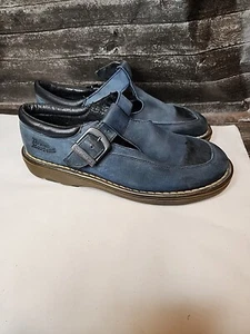 Dr. Martens Mary Jane Damenschuhe Größe 7 blau Nubukleder T-Riegel Schnalle, England - Bild 1 von 23