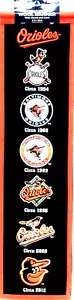 Baltimore Orioles Embroidered Wool Evolution Heritage Banner 8x32 Inch with Rope - Picture 1 of 1