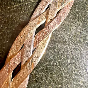 14g Vintage Hallmarked Solid Sterling Silver Tri-Colour Gold Woven Necklace 925 - Picture 1 of 15