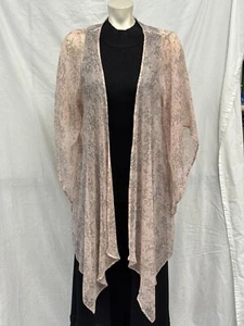 LC Lauren Conrad Womens Pink Floral Lightweight Open Front Kimono Cardigan Sheer - Picture 1 of 4