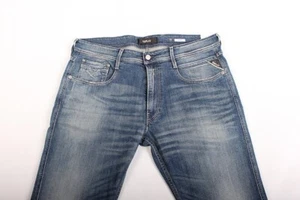 Nuovo Replay Jeans M914 573 584 009 Basso, Blu, Slim Uomo - Foto 1 di 5