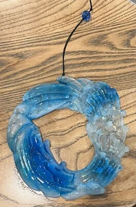Ocean Wave Resin Suncatcher 7 in - A0064 - Picture 1 of 5