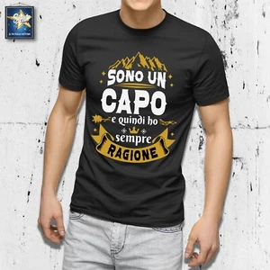 T-shirt maglietta SONO UN CAPO TITOLARE REGALO AL CAPO FESTA IDEA REGALO - Picture 1 of 3