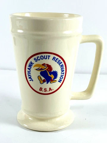 1973 vtg University of Kansas Jayhawk KU Mug bsa scout cup ceramic Cover
