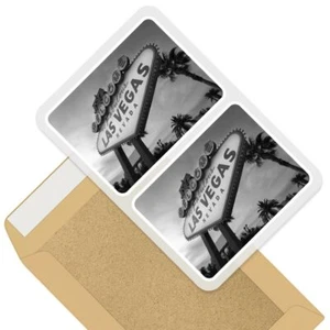 2 x Rectangle Stickers 7.5cm BW - Las Vegas Sign USA America #40917 - Afbeelding 1 van 9