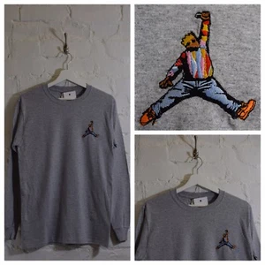 Actual Fact Biggie x Jordan Hip Hop Heather Grey Long Sleeved T-shirt Tee - Picture 1 of 4