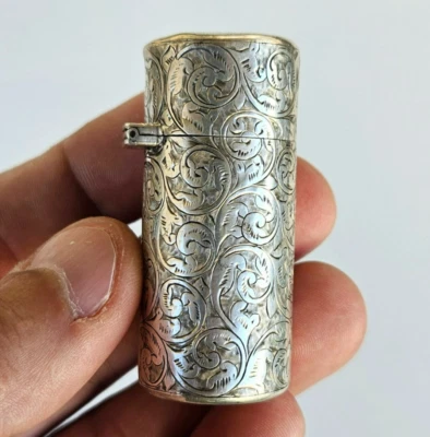 Frasco de perfume antigo vitoriano prata esterlina 925 Birmingham Horton & Allday - Imagem 1 de 4