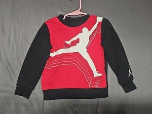 Air Jordan Boys 2T  1-2 Yrs Sweatshirt Sweater Red & Black #145 - Picture 1 of 5