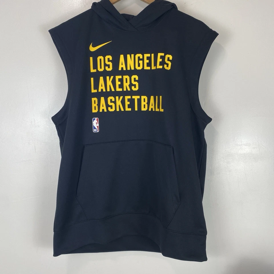 Nike NBA Los Angeles Lakers Jugador Emitido Negro Sin Mangas Sudadera con Capucha Hombres Talla DZ0485 Foto 1 de 4