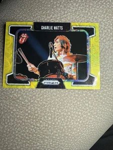 2025 Panini The Rolling Stones Charlie Watts Yellow Wave Prizm Parallel/199 - Imagen 1 de 3
