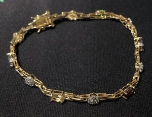 Ross Simons Gold über Sterlingsilber Multi Edelstein Tennis Armband 7,5" 925 - Bild 1 von 7