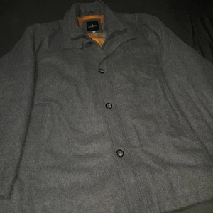 London Fog Charcoal Gray Car Coat Wool Blend Quilted Overcoat  Men's Sz. 4XL - Picture 1 of 15