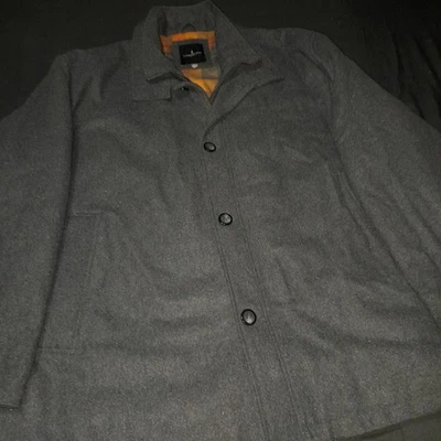 London Fog Charcoal Gray Car Coat Wool Blend Quilted Overcoat  Men's Sz. 4XL - Image 1 of 4