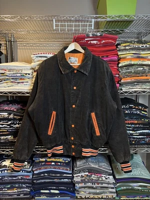 Винтажный 1970-х 80-х Gardner черный вельвет лоскутное одеяло с подкладкой Varsity застежки куртка L - Изображение 1 из 4